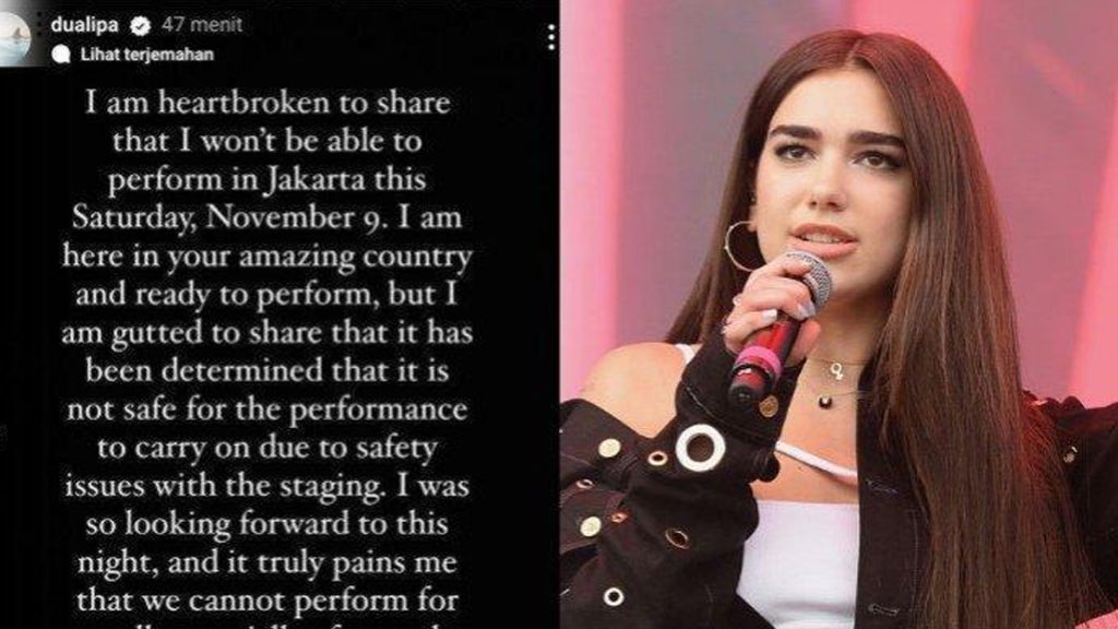Kekecewaan Fans: Dua Lipa Batal Konser di Jakarta
