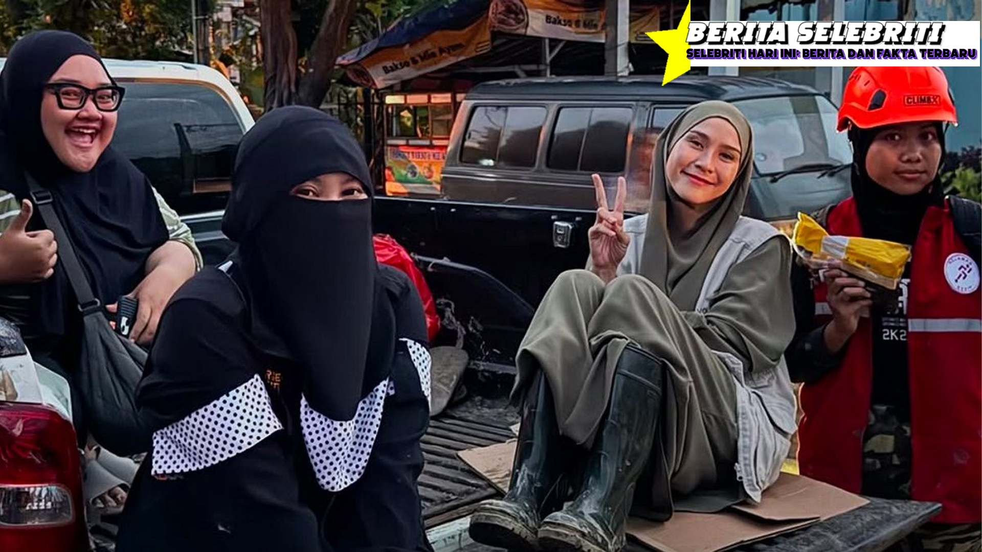 Zaskia & Indadari Bahu Membahu, Posko Banjir Berdiri Kokoh!