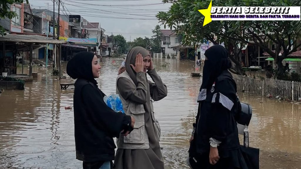 Zaskia & Indadari Bahu Membahu, Posko Banjir Berdiri Kokoh!