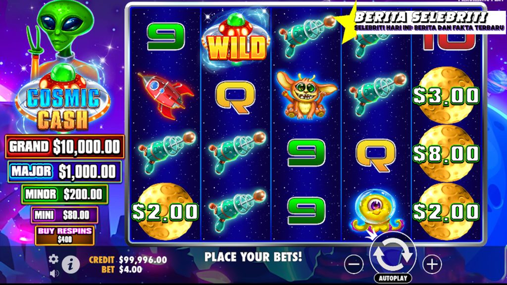 Desain Visual Futuristik Slot Cosmic Cash Eksklusif Ruby8000